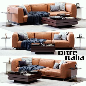 3d model of ditre st germain leather sofa