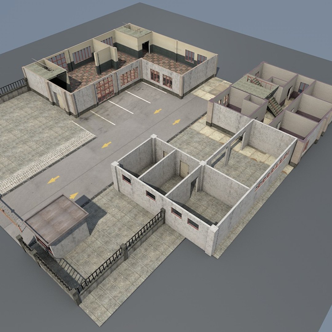 3d Model Factory Building Interior Scene
