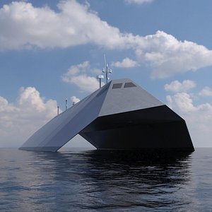 Stealth Hull Tactical Demonstrator Gray Rigged model