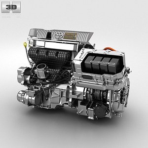 hybrid engine toyota 3d max