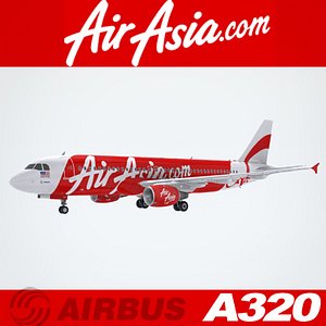airbus a320 air asia 3d model