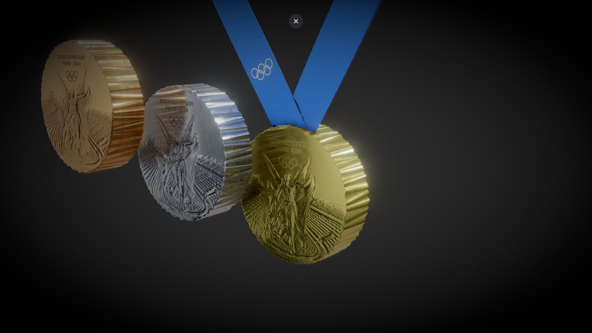 3d model paris 2024 summer olympics medals turbosquid 2106480