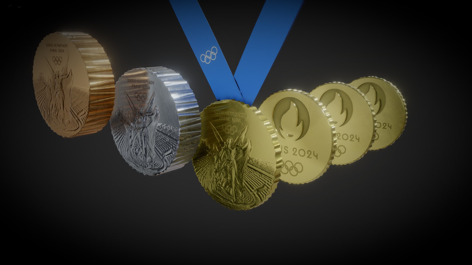 3D Model Paris 2024 Summer Olympics Medals TurboSquid 2106480   1 