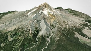 Stratovolcano Hood Oregon USA model
