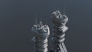 scifi building 3D