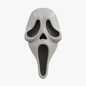 Stylized Ghost Horror Mask PBR 4K Textured HighQuality 3D Model1