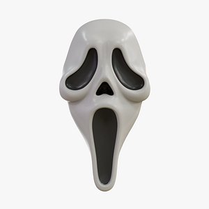 Stylized Ghost Horror Mask PBR 4K Textured HighQuality 3D Model1