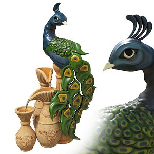 Peacock Fountain 3D model