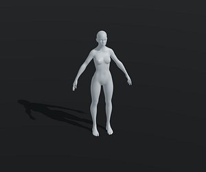 Female Body Base Mesh Animated and Rigged 20k Polygons