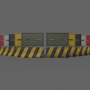 PBR Concrete Roadblock Barrier V2 model