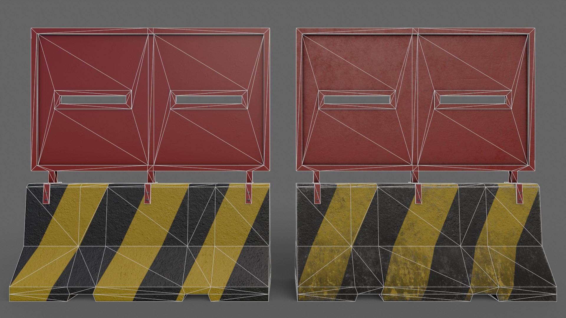 PBR Concrete Roadblock Barrier V2 model - TurboSquid 1735772