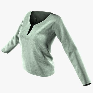 Henley collar T-shirt Female