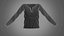 Camiseta con cuello henley Mujer