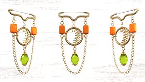 Brooch - pin with stones