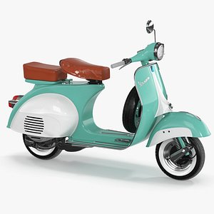 Vintage Scooter Vespa 125 Green Rigged for Maya