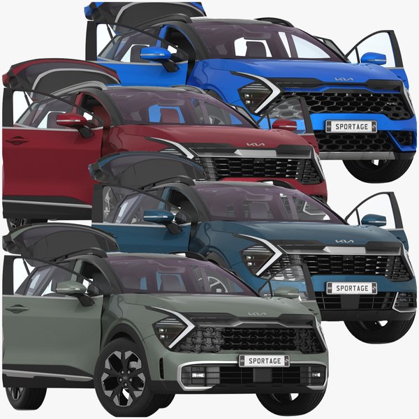 3D Kia Sportage 2023 Collection Opening doors and trunk TurboSquid 2037157