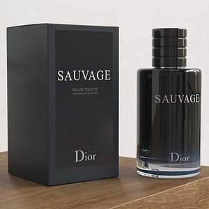 Dior Sauvage Spray Perfume Bottle with Packaging model