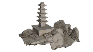 5-story stone pagoda 3D model