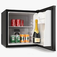 Compact Mini Fridge with Drinks