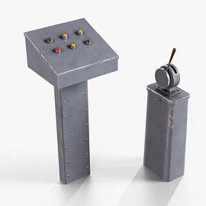 Simple Old Industrial Control Post old 3D model 3D model