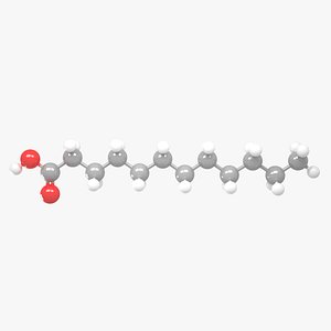 3D Lauric acid - C12H24O2 Molecular Structure