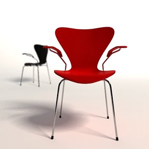 3d model arne jacobsen 3107 armchair
