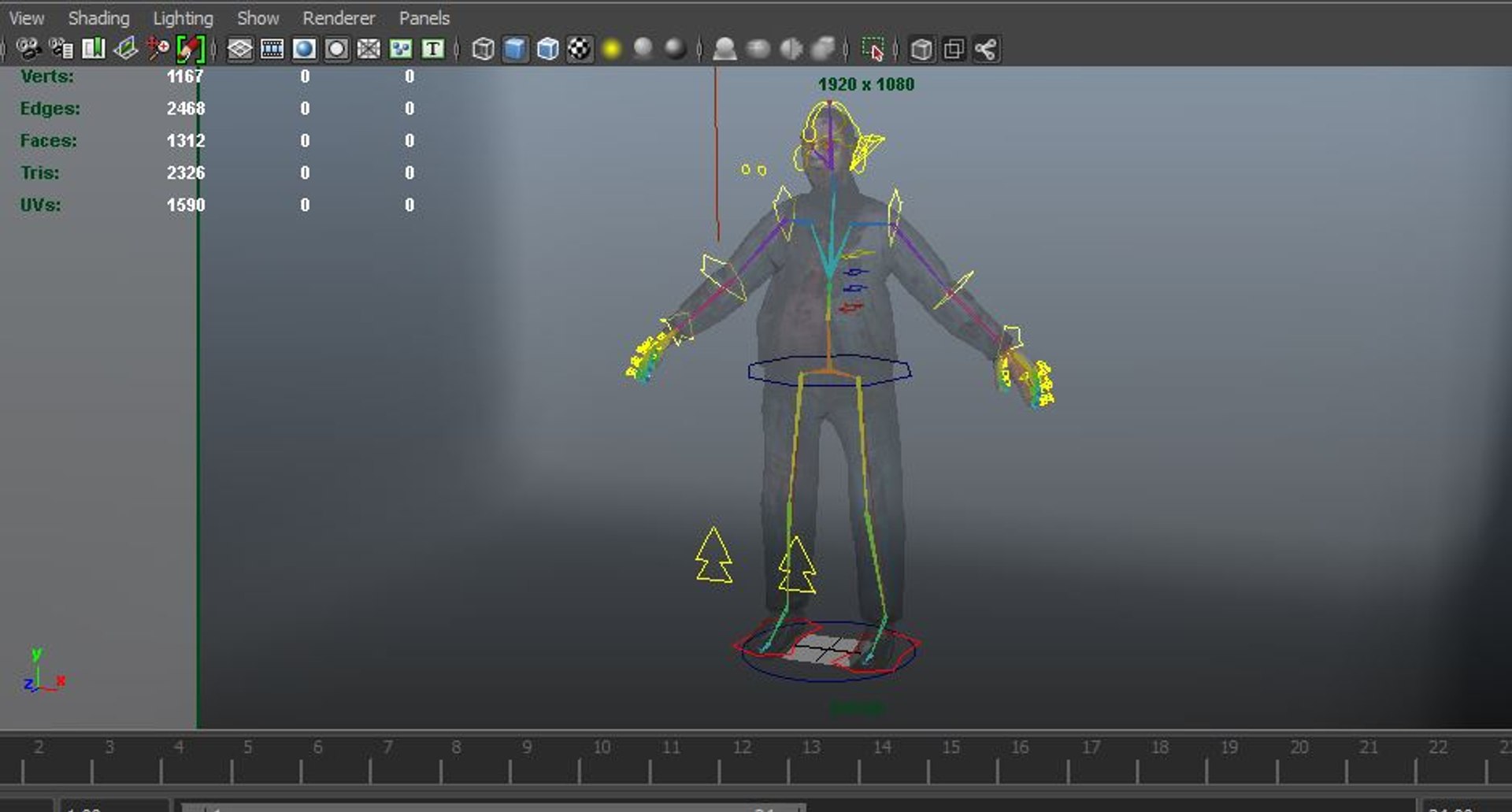 3d Zombie Male Rigged Model