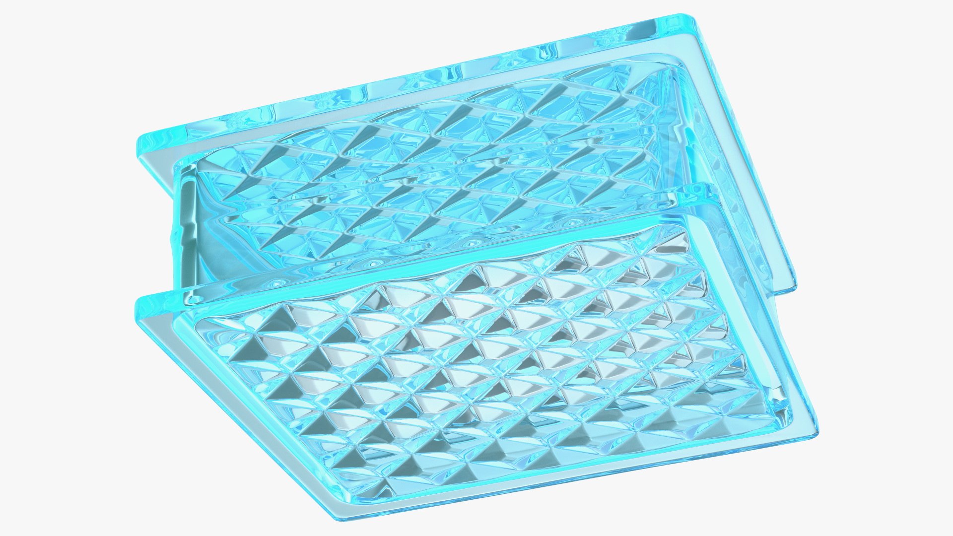 Blue Glass Block Diamond Pattern 3D Model TurboSquid 1830093