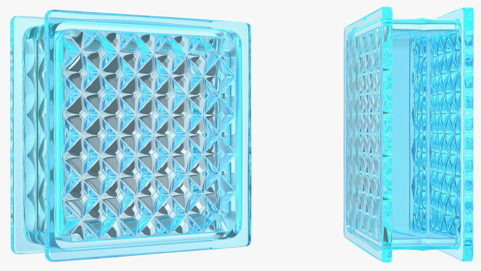 Blue Glass Block Diamond Pattern 3D Model TurboSquid 1830093