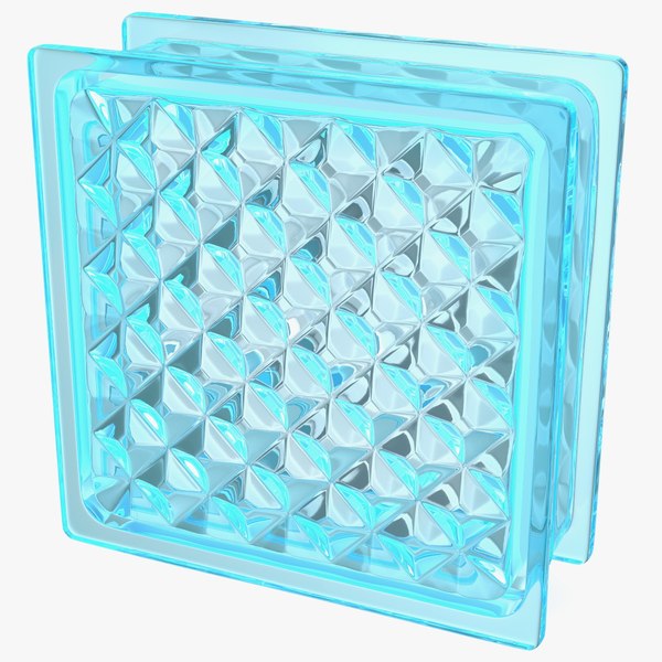 Blue Glass Block Diamond Pattern 3D model TurboSquid 1830093