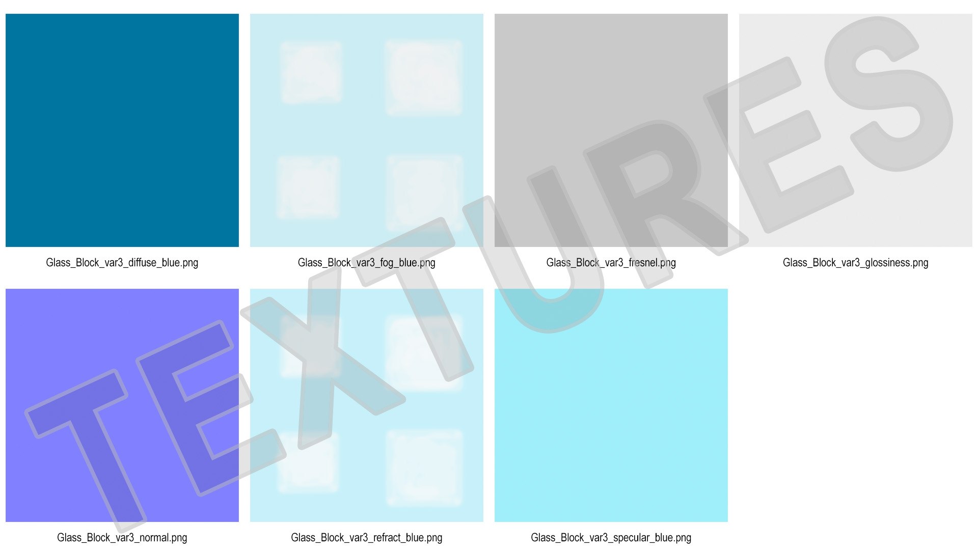 Blue Glass Block Diamond Pattern 3D Model - TurboSquid 1830093