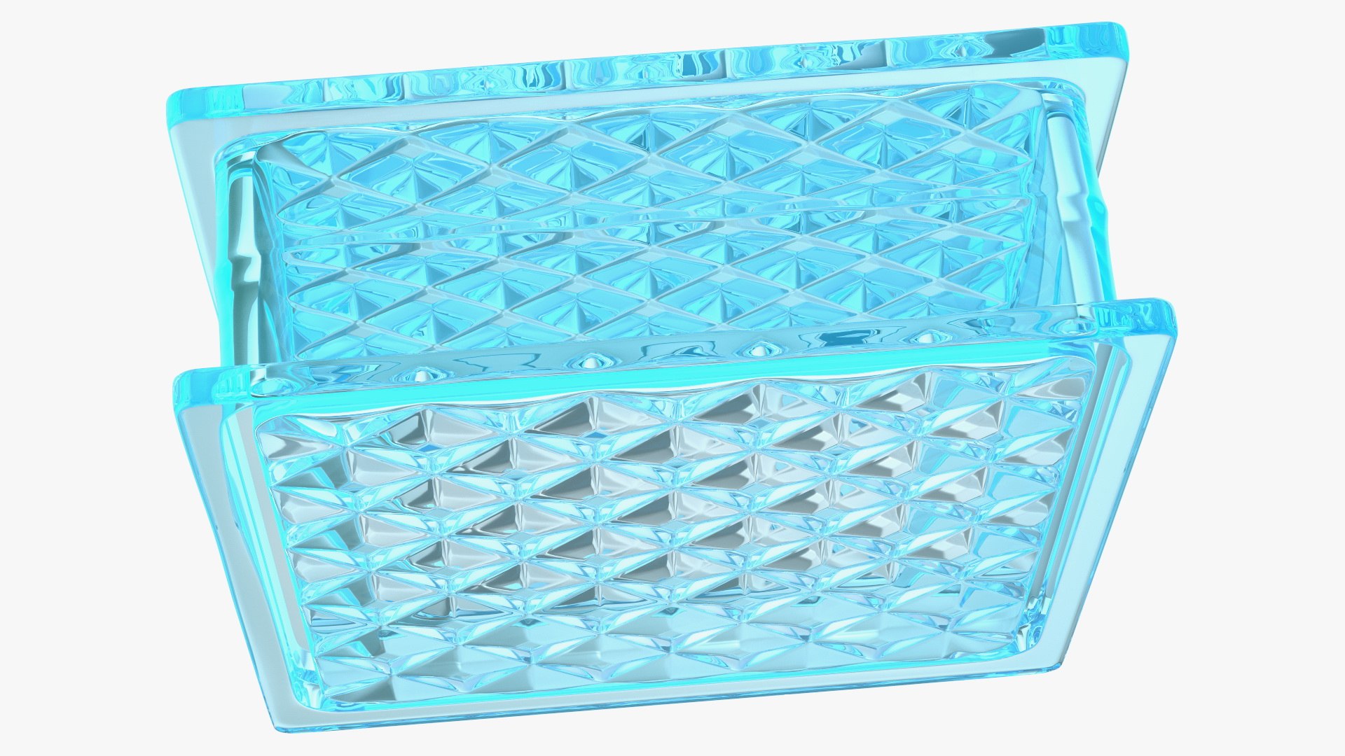 Blue Glass Block Diamond Pattern 3D Model TurboSquid 1830093