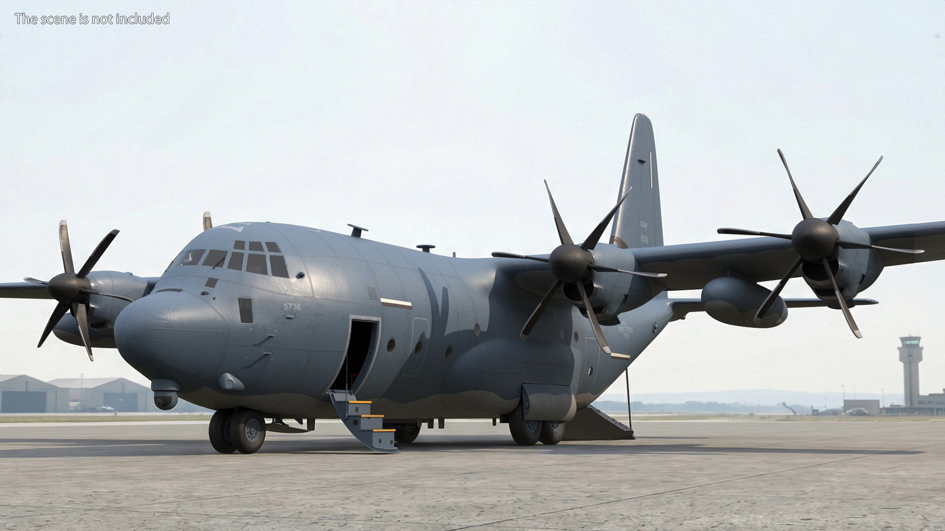Lockheed MC-130J Commando II Air Force Plane Rigged 3D model preview