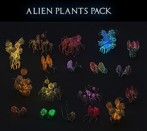 3D alien plants pack 18 model
