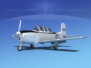 beechcraft t-34 mentor usaf 3D model