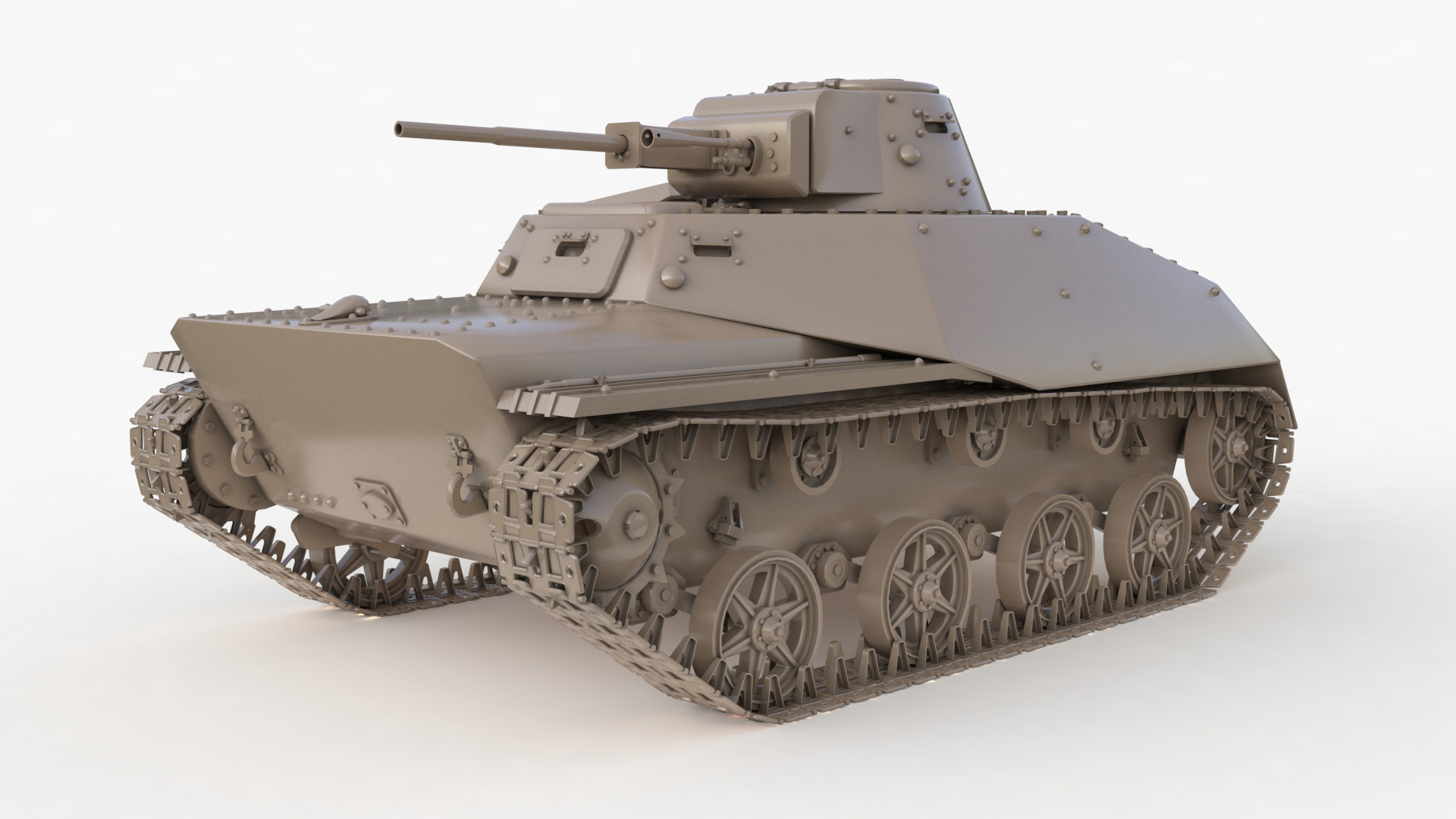 Tank T 40 Soviet Clay VRay 3D Model - TurboSquid 1736333