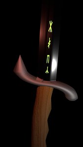 3D dagger runes glow