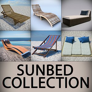 3d beach sunbed