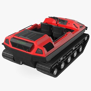 Tinger Multi Purpose Track Vehicle No Roof Red 3D model
