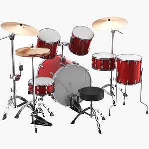 Red Drum Kit 3D model