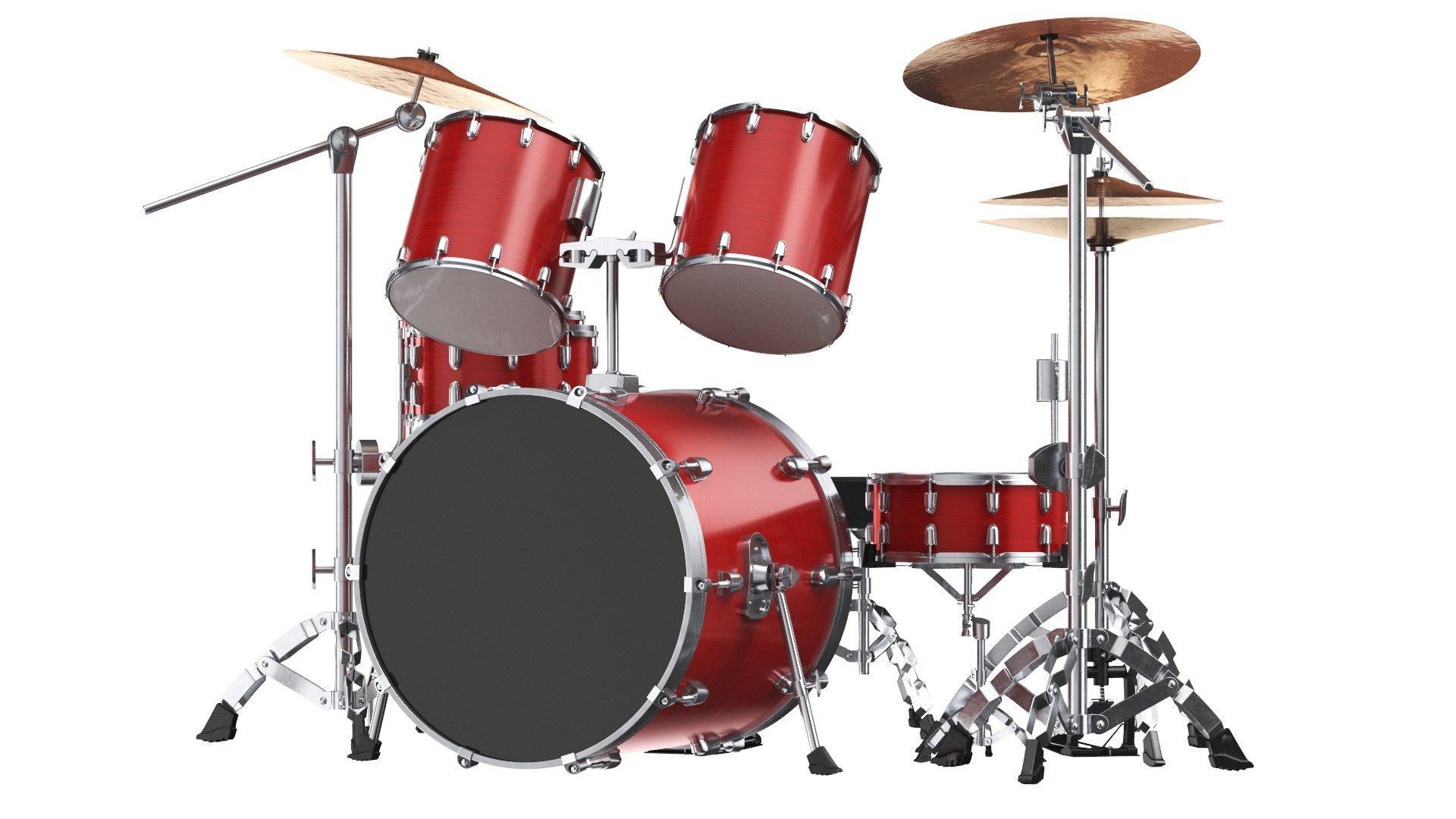 Red Drum Kit 3D Model - TurboSquid 1811847