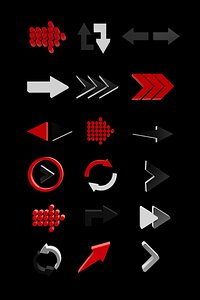 3D Arrow icon stylized product 18 pack collection ui logo