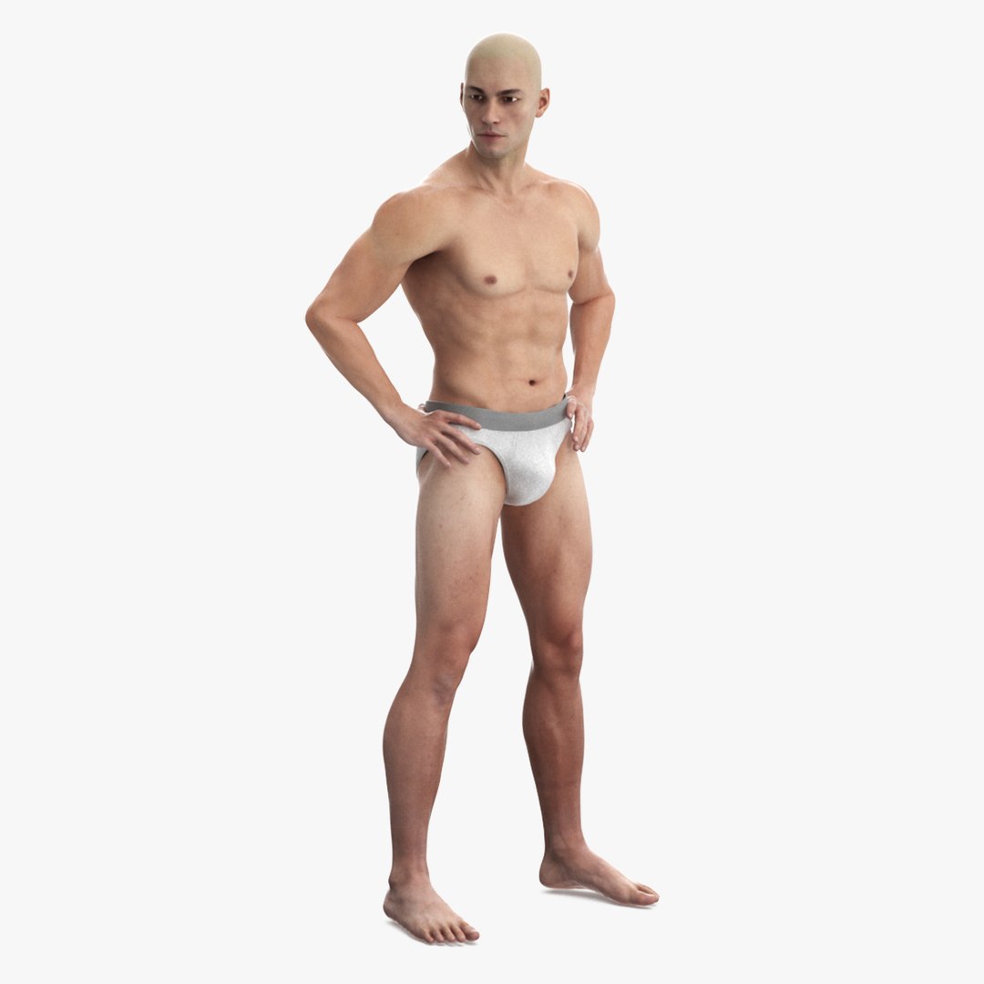 Athletic Man Figure Posing 3D model preview