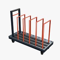 Vertical Panel Transport Cart 1350x550mm Configuration 04