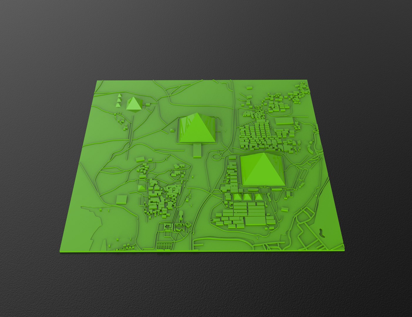 Giza Pyramids 3D Relief Map Detailed Topographic Model 3D Model ...