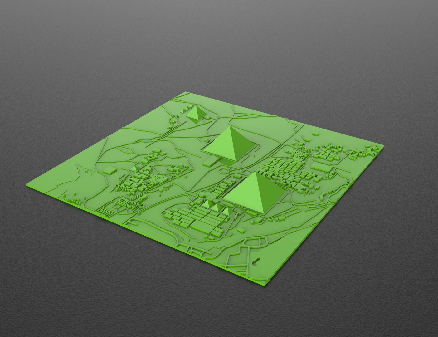 Giza Pyramids 3D Relief Map Detailed Topographic Model 3D Model ...