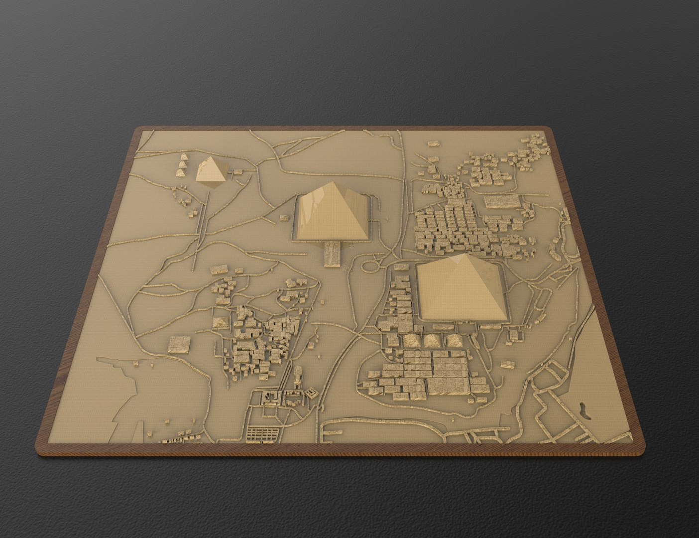 Giza Pyramids 3D Relief Map Detailed Topographic Model 3D Model ...
