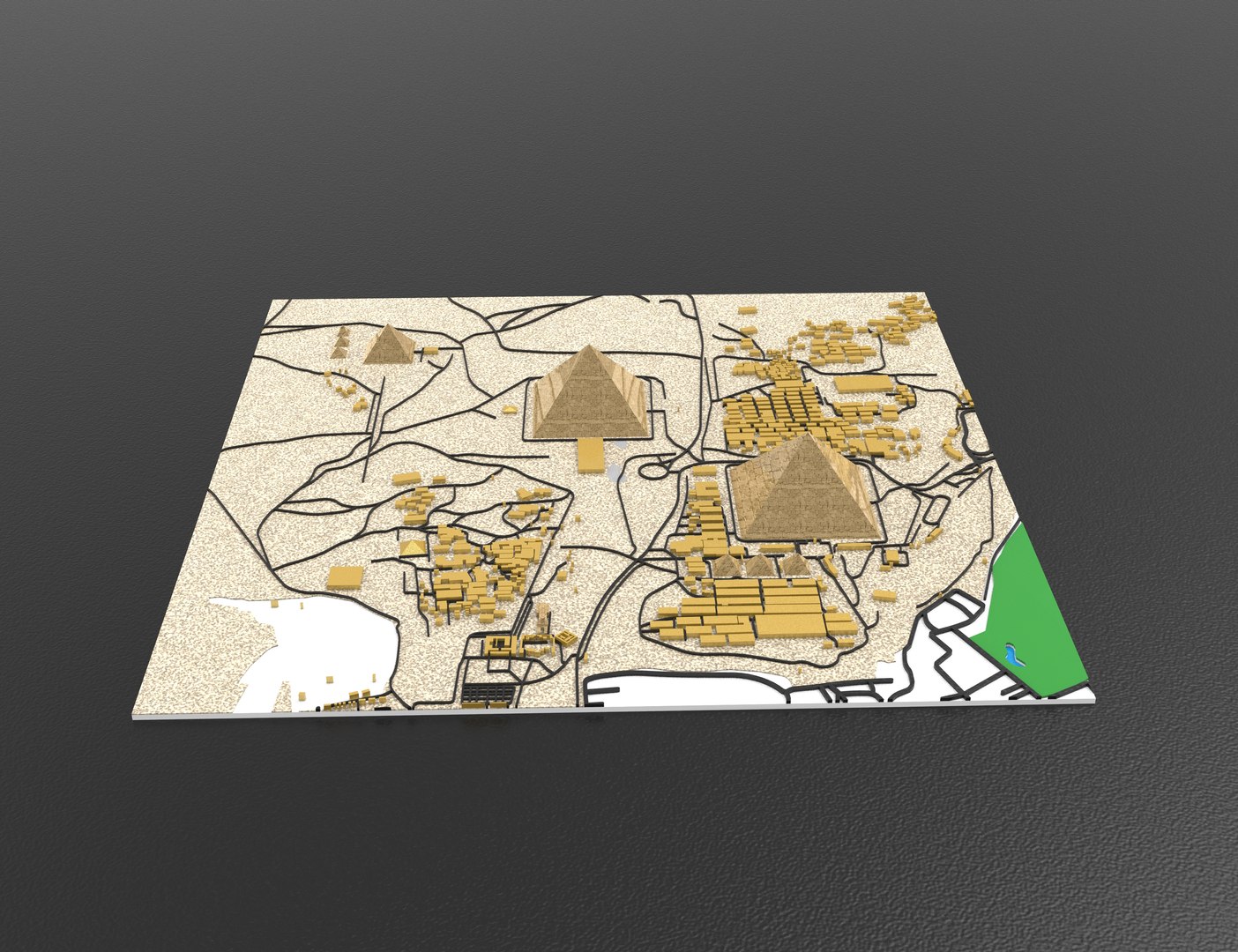 Giza Pyramids 3D Relief Map Detailed Topographic Model 3D Model ...