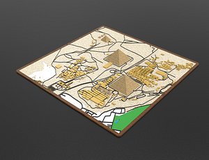 Giza Pyramids 3D Relief Map   Detailed Topographic Model 3D model