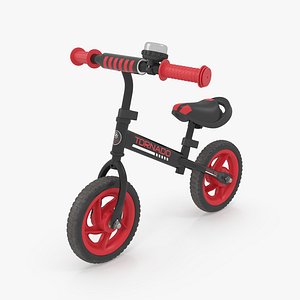 3D balance bike black model